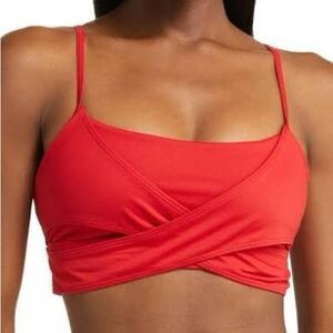 ALO Yoga Vibrant Red Wrap Sports Bra